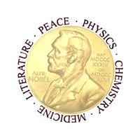 Nobelprijs met de afbeelding van Alfred Nobel